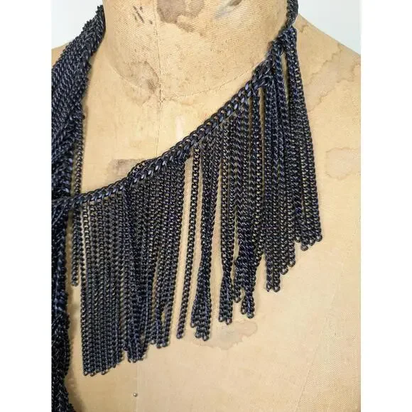 1990's ultra rare emporio armani metal fringe necklace - Picture 2 of 3